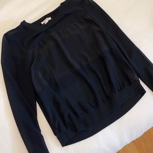 silence + noise - black sheer blouse